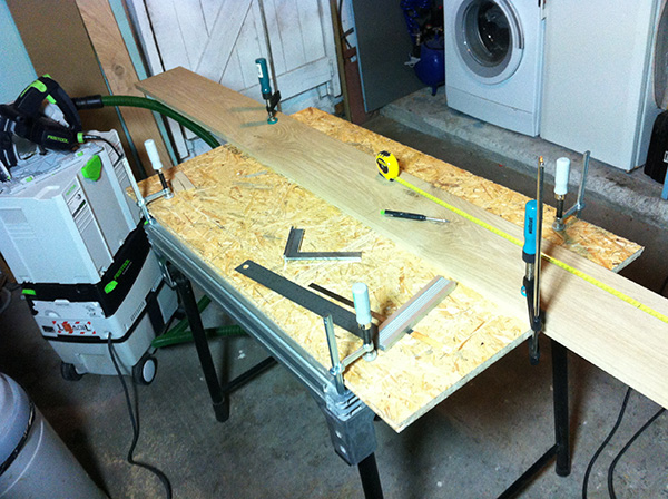 Travailler le bois table chêne Festool TS55