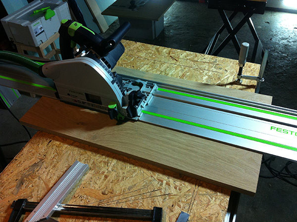 Travailler le bois table chêne Festool TS55