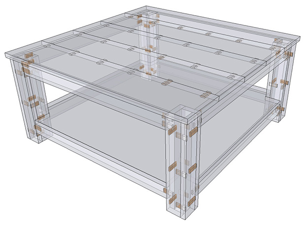 SketchUp assemblage Festool Domino