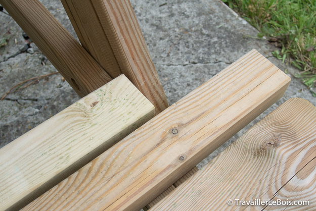 Rallonge de banc pour table pique-nique en bois