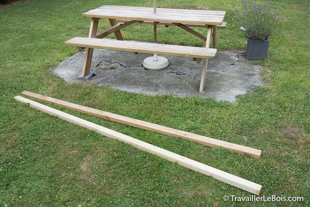 Rallonge de banc pour table pique-nique en bois