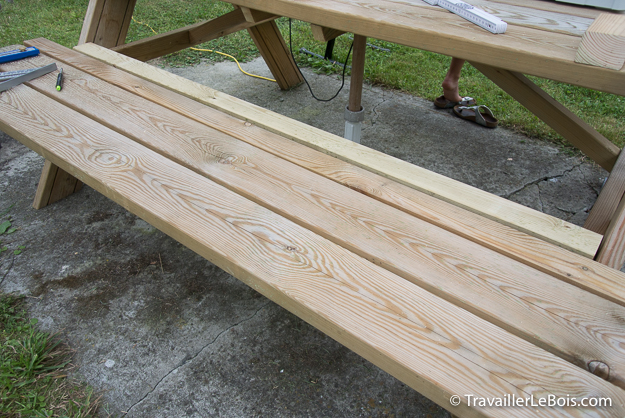 Rallonge de banc pour table pique-nique en bois