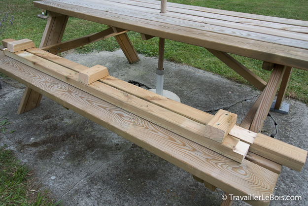 Rallonge de banc pour table pique-nique en bois