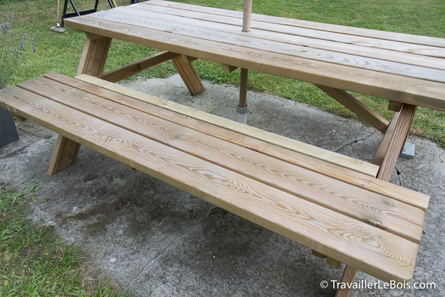 Rallonge de banc pour table pique-nique en bois