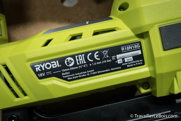 Cloueur électrique sans fil Ryobi R18N18G